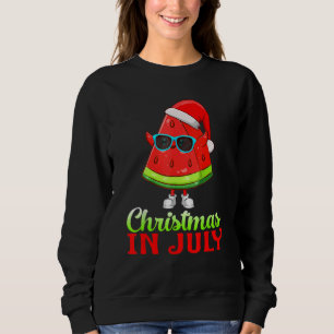 Christmas In July Watermelon Santa Summer Tree 2 Sweatshirt