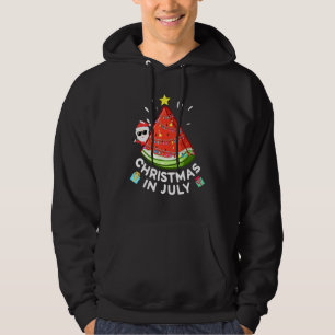 Christmas In July Watermelon Santa Summer Tree 3 Hoodie
