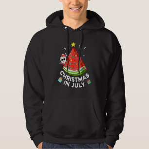 Christmas In July Watermelon  Santa Summer Vacatio Hoodie