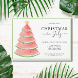 Christmas in July Watermelon Summer Party Invitation<br><div class="desc">This Christmas in July Party Invitation is decorated with a watercolor watermelon tree.
Easily customisable.
Use the Design Tool to change the text size,  style,  or colour.
Because we create our artwork you won't find this exact image from other designers.
Original Watercolor © Michele Davies.</div>