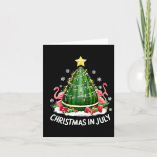 Christmas In July Watermelon Tree Funny Flamingo X Card