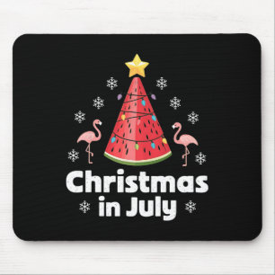 Christmas In July Watermelon Tree Funny Flamingo X Mouse Pad
