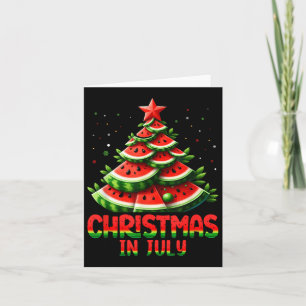 Christmas In July Watermelon Tree Summer Mens Wome Card