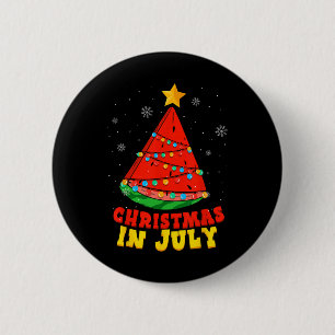 Christmas In July Watermelon Tree Summer Vacation 6 Cm Round Badge