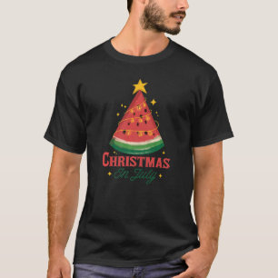 Christmas In July Watermelon Tropical Summer Cute T-Shirt