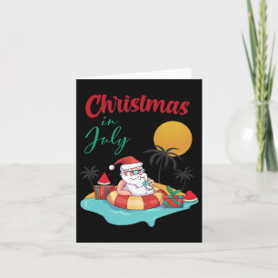 Christmas In July Watermelon Xmas Palm Summer Men  Card