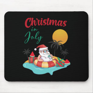 Christmas In July Watermelon Xmas Palm Summer Men  Mouse Pad