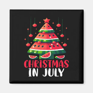 Christmas In July Watermelon Xmas Tree Mens Womens Magnet