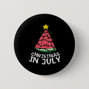 Christmas In July Watermelon Xmas Tree Summer Men 6 Cm Round Badge