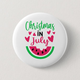 Christmas In July Watermelon Xmas Tree Summer Men  6 Cm Round Badge