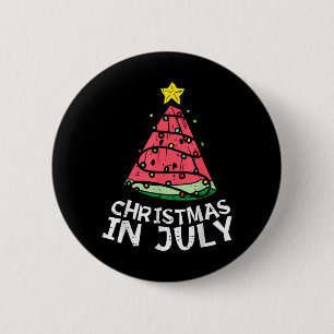 Christmas in July Watermelon Xmas Tree Summer Men 6 Cm Round Badge