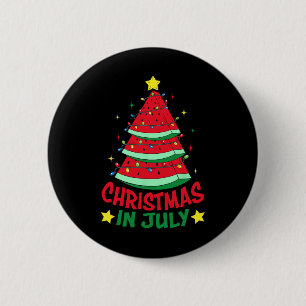 Christmas In July Watermelon Xmas Tree Summer Men  6 Cm Round Badge