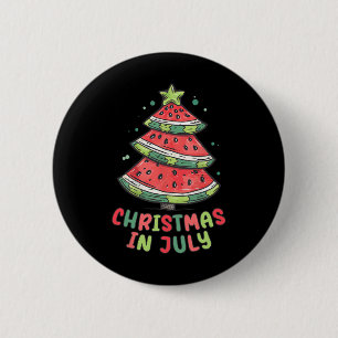 Christmas In July Watermelon Xmas Tree Summer Men  6 Cm Round Badge