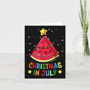 Christmas In July Watermelon Xmas Tree Summer Men  Card