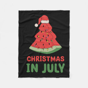 Christmas In July Watermelon Xmas Tree Summer Men Fleece Blanket