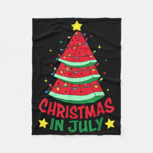 Christmas In July Watermelon Xmas Tree Summer Men Fleece Blanket