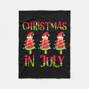Christmas In July Watermelon Xmas Tree Summer Men Fleece Blanket