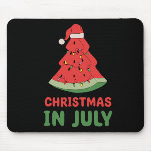Christmas In July Watermelon Xmas Tree Summer Men  Mouse Pad