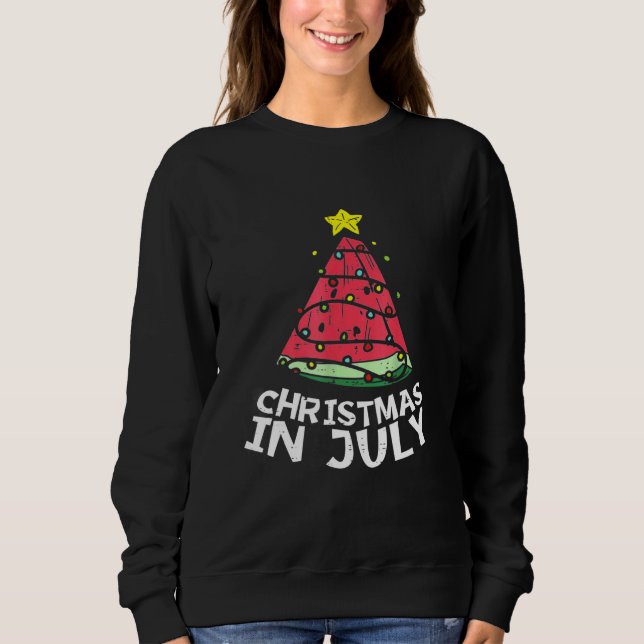 Christmas In July Watermelon Xmas Tree Summer Men  Sweatshirt (Front)