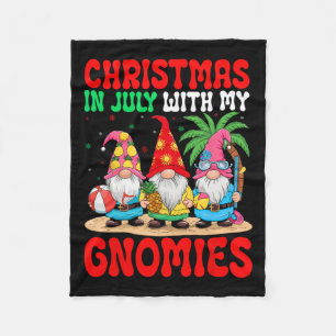 Christmas In July With My Gnomies Festive Summer B Fleece Blanket