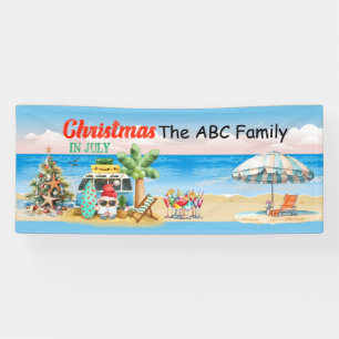 Christmas in July with SANTA CLAUS Banner