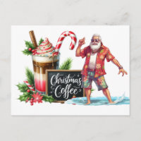 Christmas in July with SANTA CLAUS on the beach