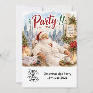 Christmas in July with SANTA CLAUS Save the date Invitation