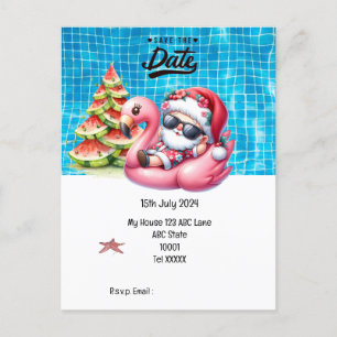 Christmas in July with SANTA CLAUS Save the date   Postcard