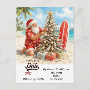 Christmas in July with SANTA CLAUS Save the date Postcard
