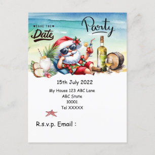 Christmas in July with SANTA CLAUS Save the date   Postcard
