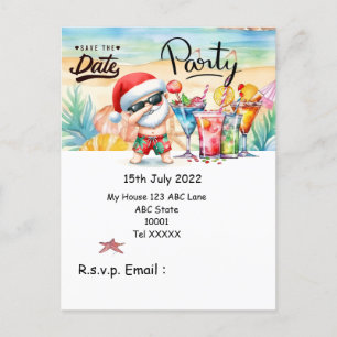 Christmas in July with SANTA CLAUS Save the date   Postcard