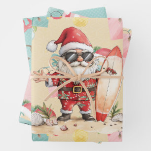 Christmas in July with SANTA CLAUS   Wrapping Paper Sheet