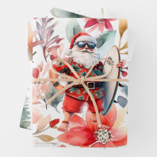 Christmas in July with SANTA CLAUS Wrapping Paper Sheet