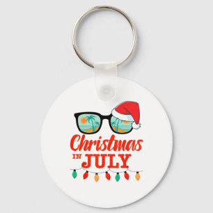 Christmas In July With Sungles Santa Hat For Summe Key Ring