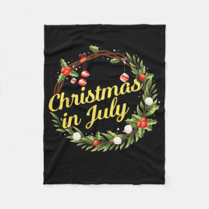 Christmas In July Wreath Door Decoration Xmas Tree Fleece Blanket