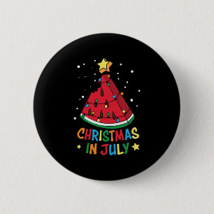 Christmas in july xmas in july watermelon tree 6 cm round badge