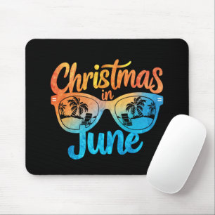 Christmas In June Sunglasses Funny Summer Vacation Mouse Pad