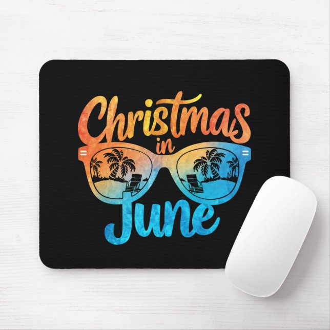 Christmas In June Sunglasses Funny Summer Vacation Mouse Pad (With Mouse)