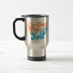 Christmas In June Sunglasses Funny Summer Vacation Travel Mug