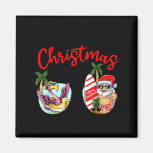 Christmas in june sunglasses santa flamingo summer magnet