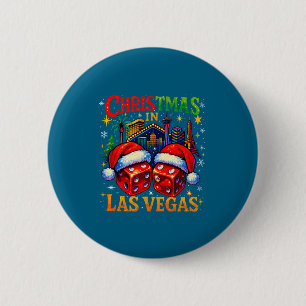 Christmas In Las Vegas Funny Holiday Design Long S 6 Cm Round Badge