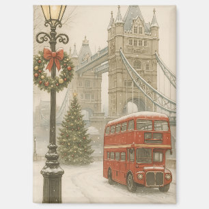 Christmas in London Gift for Traveler   Holiday Magnet
