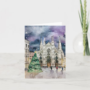 Christmas in Milan Watercolor Card