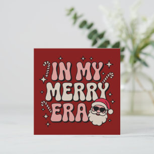 Christmas in My Merry Era Cute Groovy Xmas Invitation