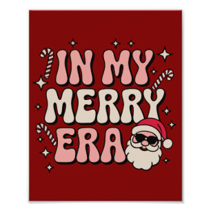 Christmas in My Merry Era Cute Groovy Xmas Photo Print