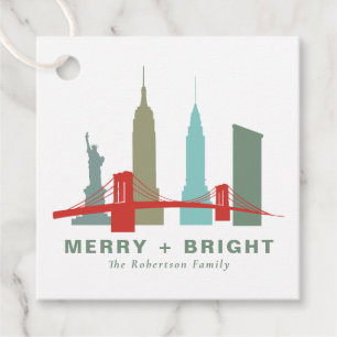 Christmas in New York, Architecture Skyline Gift Favour Tags