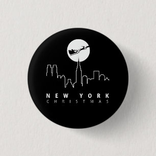 Christmas in New York City 3 Cm Round Badge