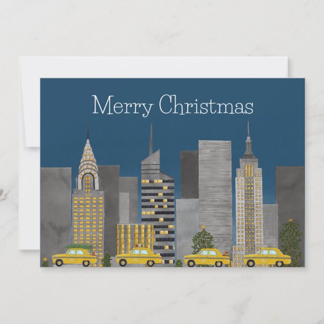 Christmas in New York City Customisable  Holiday Card (Front)