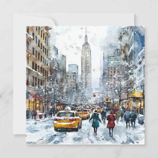 Christmas In New York Holiday Card (Front)