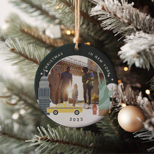 Christmas in New York Keepsake Photo Ceramic Tree Decoration